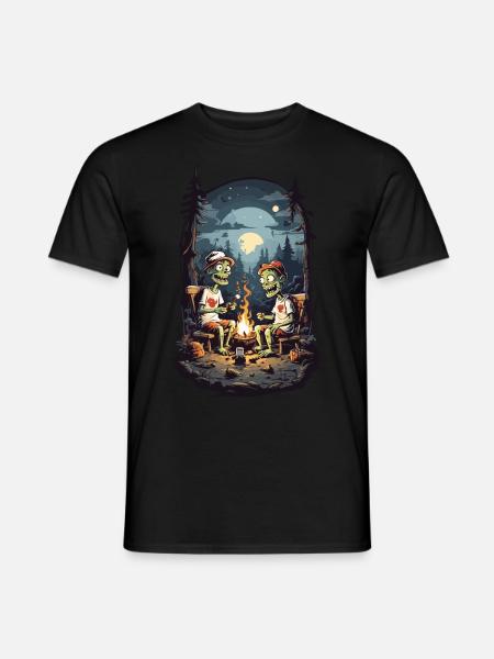 Zombie Camping Halloween Spooky Campfire - Men's T-Shirt - black
