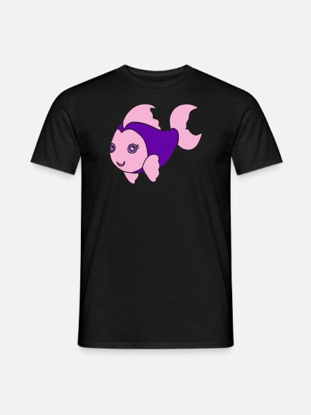 Kleiner süßer Fisch - Männer T-Shirt - Schwarz