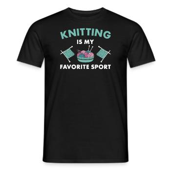 Knitting Is My Favorite Sport Knitter - Männer T-Shirt - Schwarz - Vorne - AI Model Male 178 light (178cm)