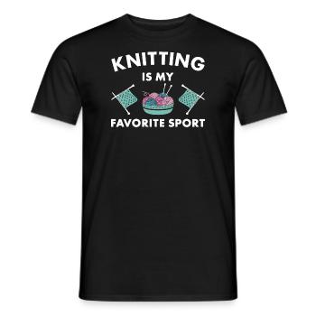 Knitting Is My Favorite Sport Knitter - Männer T-Shirt - Schwarz - Vorne - AI Model Male 178 light (178cm)