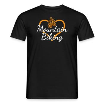 Biker Heart Mountain Biking - Men's T-Shirt - black - Front - AI Model Male 178 light (178cm)