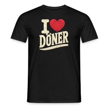 I LOVE DÖNER - KEBAB - Männer T-Shirt - Schwarz - Vorne - AI Model Male 178 light (178cm)