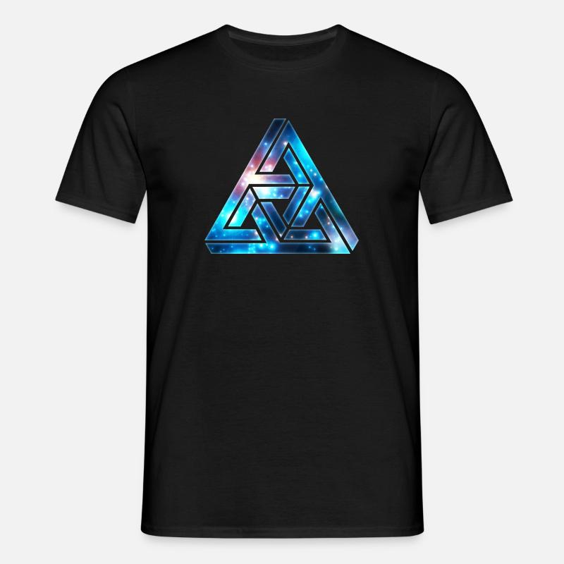 Impossible Triangle, Optical Illusion, Galaxy - Men's T-Shirt - black