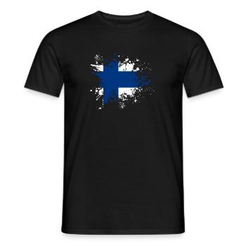 Drapeau de la Finlande Suomi - T-shirt homme - noir - Devant - AI Model Male 178 light (178cm)
