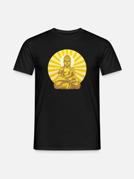 Schöner cooler Buddha. Yoga, Meditation. - Männer T-Shirt - Schwarz