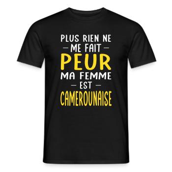 Rien ne me fait peur ma femme est Camerounaise - T-shirt homme - noir - Devant - AI Model Male 178 light (178cm)