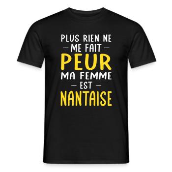 Rien ne me fait peur ma femme est Nantaise - T-shirt homme - noir - Devant - AI Model Male 178 light (178cm)