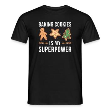 Baking Cookies Is My Superpower Cookie - Men's T-Shirt - black - Front - AI Model Male 178 light (178cm)