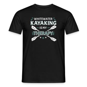 Le kayak en eau vive est ma thérapie - T-shirt homme - noir - Devant - AI Model Male 178 light (178cm)