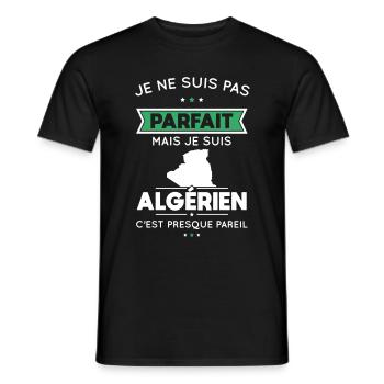 Je ne suis pas parfait mais je suis Algérien - T-shirt homme - noir - Devant - AI Model Male 178 light (178cm)