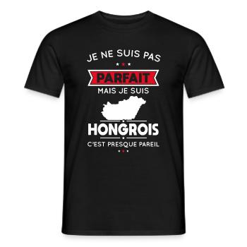 Je ne suis pas parfait mais je suis Hongrois - T-shirt homme - noir - Devant - AI Model Male 178 light (178cm)