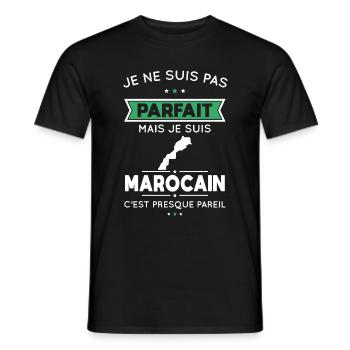Je ne suis pas parfait mais je suis Marocain - T-shirt homme - noir - Devant - AI Model Male 178 light (178cm)