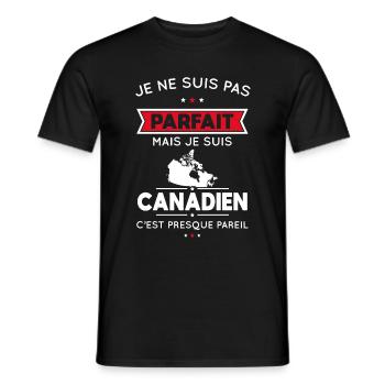 Je ne suis pas parfait mais je suis Canadien - T-shirt homme - noir - Devant - AI Model Male 178 light (178cm)