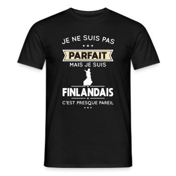Je ne suis pas parfait mais je suis Finlandais - T-shirt homme - noir - Devant - AI Model Male 178 light (178cm)