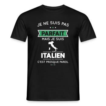 Je ne suis pas parfait mais je suis Italien - T-shirt homme - noir - Devant - AI Model Male 178 light (178cm)
