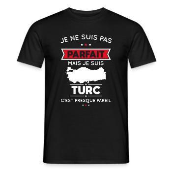 Je ne suis pas parfait mais je suis Turc - T-shirt homme - noir - Devant - AI Model Male 178 light (178cm)