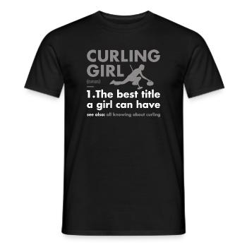 Sport Girl Définition Curling - T-shirt homme - noir - Devant - AI Model Male 178 light (178cm)