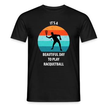 Racqueetball - Men's T-Shirt - black - Front - AI Model Male 178 light (178cm)