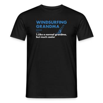 Sport Grandma Windsurfing - Men's T-Shirt - black - Front - AI Model Male 178 light (178cm)