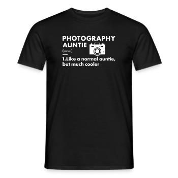 Photographe Auntie Définition Photographie - T-shirt homme - noir - Devant - AI Model Male 178 light (178cm)