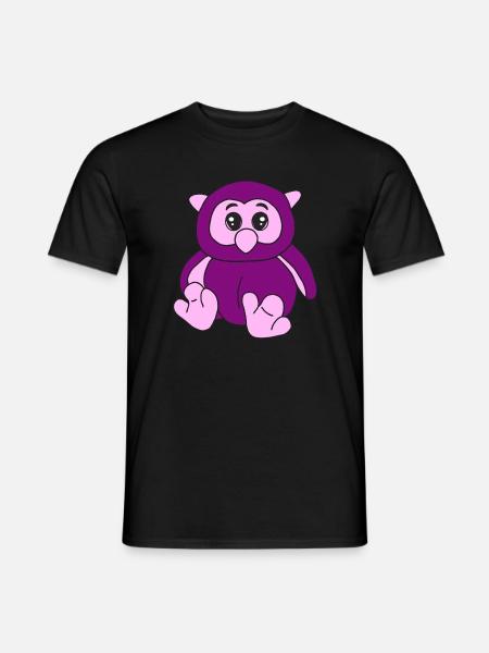 Süße lila Eule - Männer T-Shirt - Schwarz
