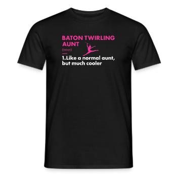 Baton Twirler Aunt Definition Baton Twirling - Men's T-Shirt - black - Front - AI Model Male 178 light (178cm)