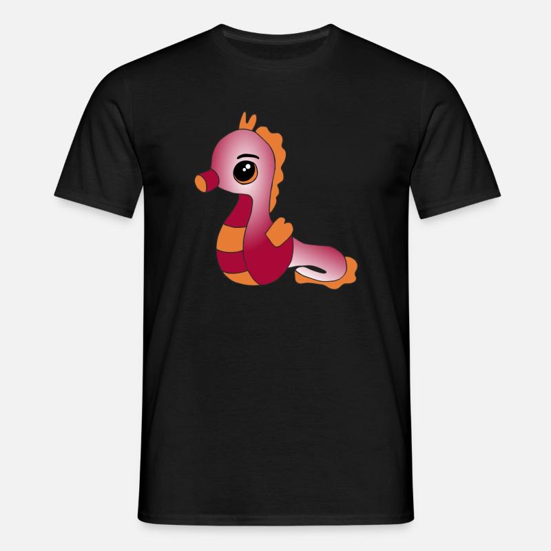 Knuffiges Seepferdchen - Männer T-Shirt - Schwarz