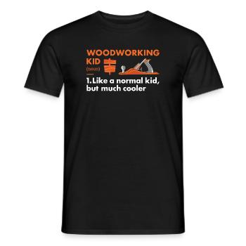 Menuisier Enfant Définition Travail du bois - T-shirt homme - noir - Devant - AI Model Male 178 light (178cm)