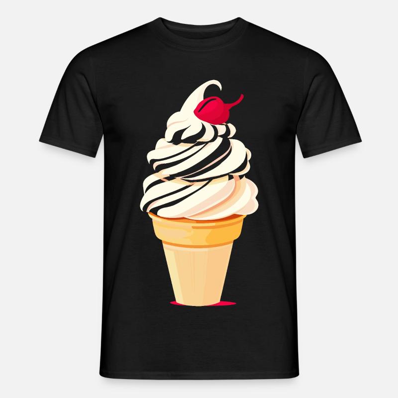 Eiscreme Tüte Grafik - Männer T-Shirt - Schwarz