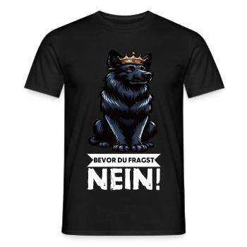 Avant de demander aux chiens de berger noir - T-shirt homme - noir - Devant - AI Model Male 178 light (178cm)