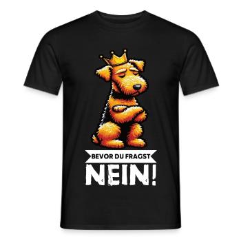 Avant que vous ne demandiez : Airedale Terrier Airedales - T-shirt homme - noir - Devant - AI Model Male 178 light (178cm)