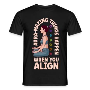 Aura Power - Chakra Alignment - Men's T-Shirt - black - Front - AI Model Male 178 light (178cm)