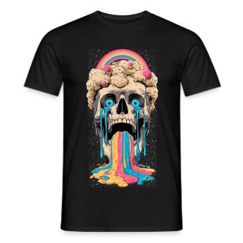 Arc-en-ciel du crâne psychédélique - T-shirt homme - noir - Devant - AI Model Male 178 light (178cm)