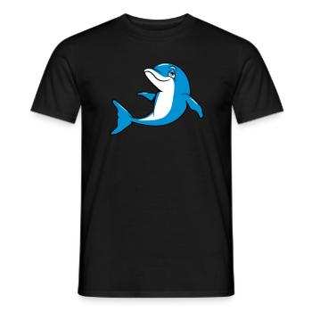 Delfin witty sweet - Men's T-Shirt - black - Front - AI Model Male 178 light (178cm)