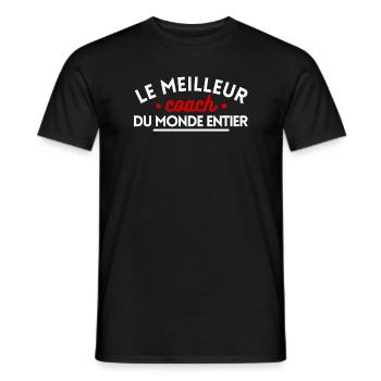 Le meilleur coach du monde entier - T-shirt homme - noir - Devant - AI Model Male 178 light (178cm)