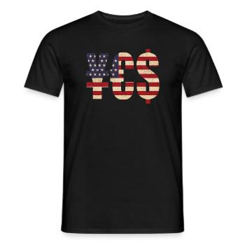 ¥€$ money US-Flag - Männer T-Shirt - Schwarz - Vorne - AI Model Male 178 light (178cm)