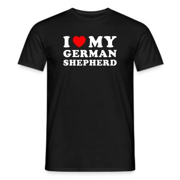J’aime mon berger allemand - T-shirt homme - noir - Devant - AI Model Male 178 light (178cm)