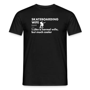 Sport Wife Skateboarding - Men's T-Shirt - black - Front - AI Model Male 178 light (178cm)