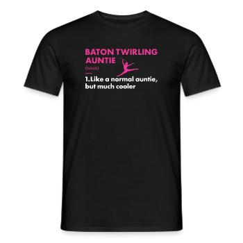 Baton Twirler Auntie Definition Baton Twirling - Men's T-Shirt - black - Front - AI Model Male 178 light (178cm)