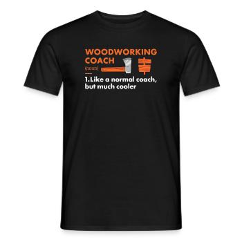 Définition du Menuisier Travail du bois - T-shirt homme - noir - Devant - AI Model Male 178 light (178cm)