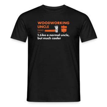 Oncle menuisier Définition Travail du bois - T-shirt homme - noir - Devant - AI Model Male 178 light (178cm)