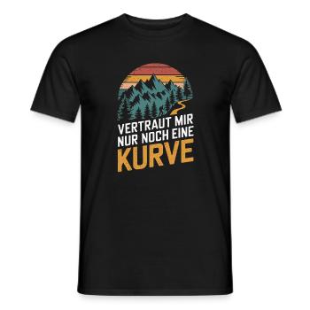 Nur noch eine Kurve Wanderguide Wandern Lehrer - Männer T-Shirt - Schwarz - Vorne - AI Model Male 178 light (178cm)