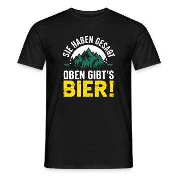 Wandern Bier Berge Reisegruppe Männer JGA Spaß - Männer T-Shirt - Schwarz - Vorne - AI Model Male 178 light (178cm)