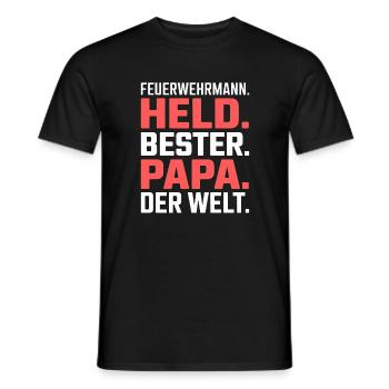 Firefighter Hero Best Dad World Firefighter Dad - Men's T-Shirt - black - Front - AI Model Male 178 light (178cm)