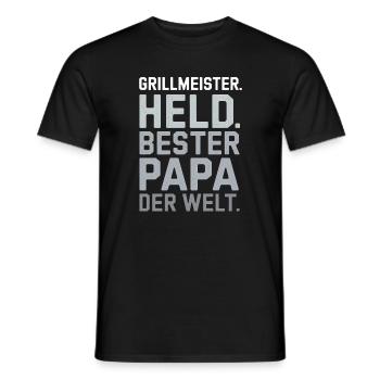 Grillmeister Meilleur papa Grill God BBQ Grill King - T-shirt homme - noir - Devant - AI Model Male 178 light (178cm)