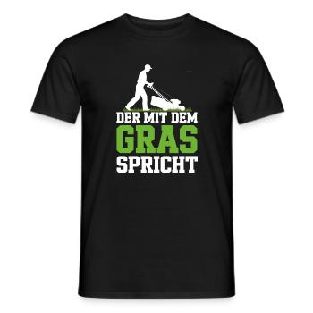 Qui parle à l’herbe en disant jardinier de pelouse Fête des pères - T-shirt homme - noir - Devant - AI Model Male 178 light (178cm)