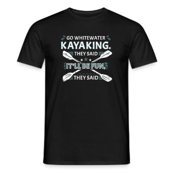 Kayak en eau vive Ils ont dit Kayak en eau vive - T-shirt homme - noir - Devant - AI Model Male 178 light (178cm)