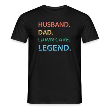 Husband Dad Lawn Care Legend - Men's T-Shirt - black - Front - AI Model Male 178 light (178cm)