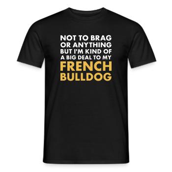 Je suis un gros problème pour mon bouledogue français - T-shirt homme - noir - Devant - AI Model Male 178 light (178cm)