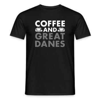 Café et dogue allemand - T-shirt homme - noir - Devant - AI Model Male 178 light (178cm)
